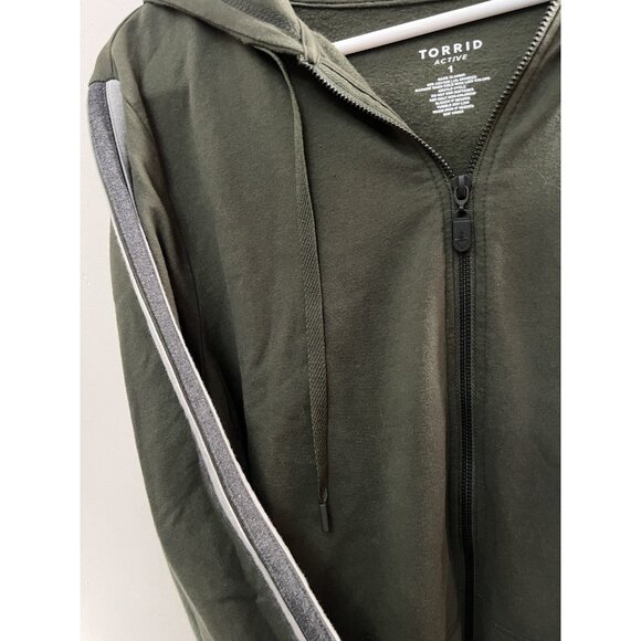 Torrid Active Women’s Olive Green Size 1 Jacket Knit Plus Size Yoga Athleisure - Picture 5 of 8